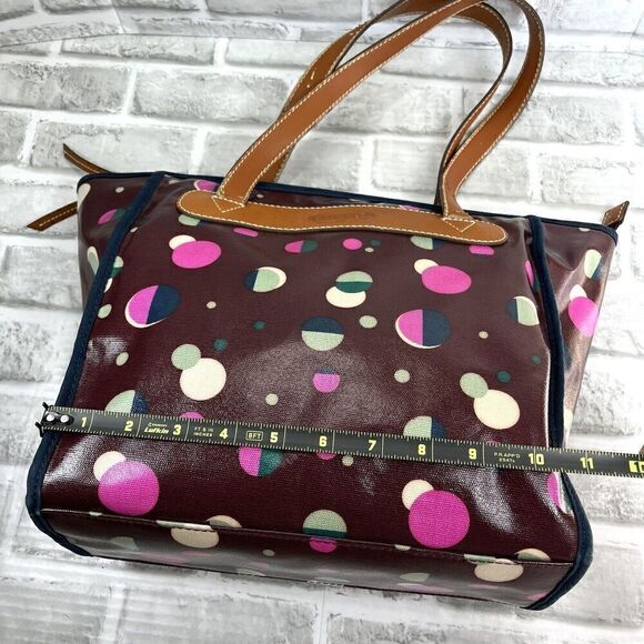 Fossil KeyPer Total Eclipse  Purple Coated  PVC Tote Bag Purse - Picture 7 of 15